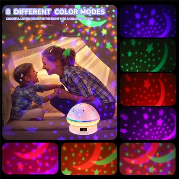 Toys for 3-8 Year Old Girls Boys, Timer Rotation Star Night Light Projector Kids - Picture 3 of 6
